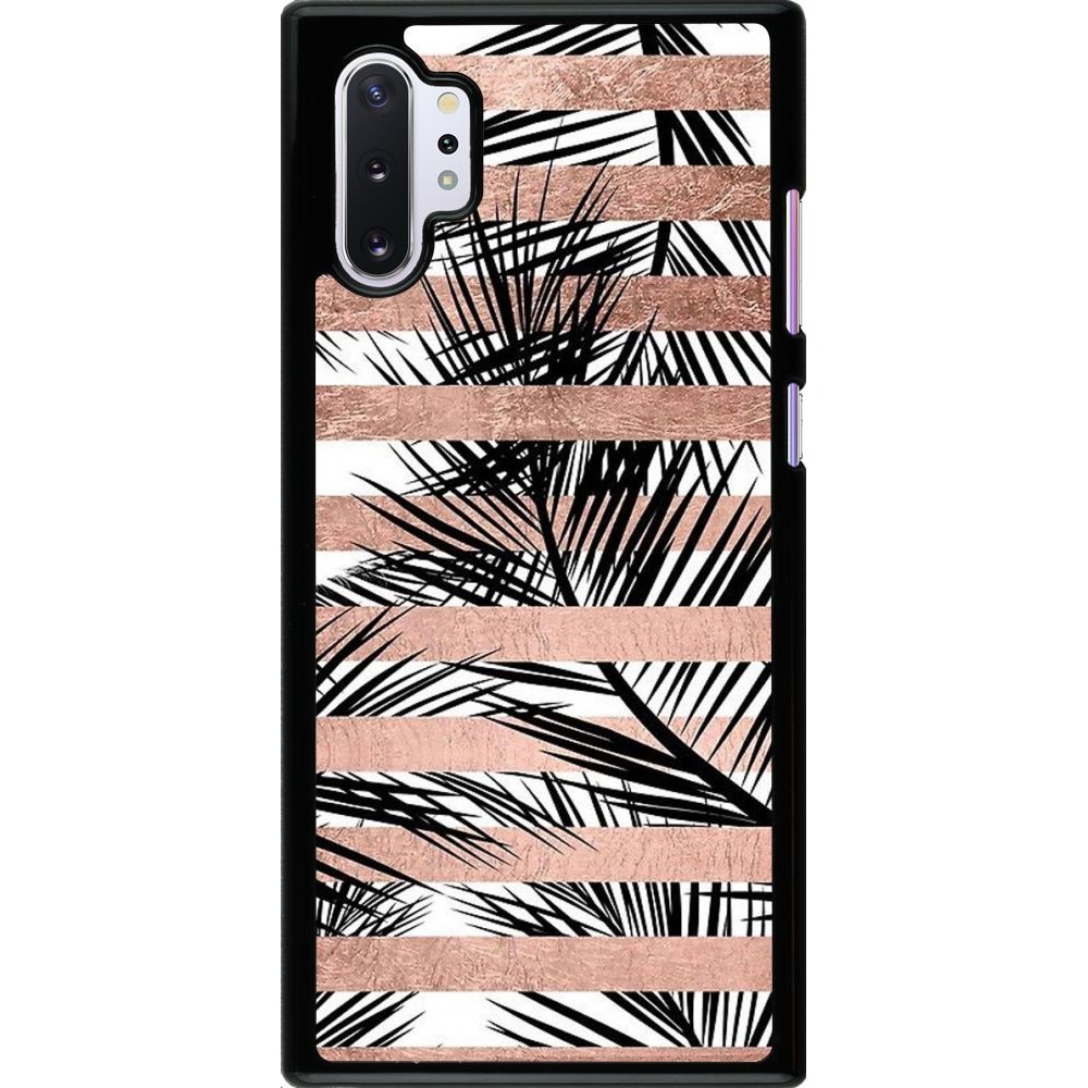 Coque Samsung Galaxy Note 10+ - Palm trees gold stripes