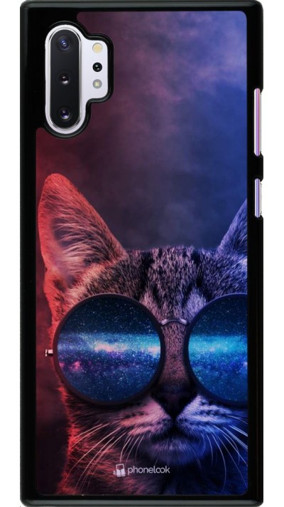 Coque Samsung Galaxy Note 10+ - Red Blue Cat Glasses