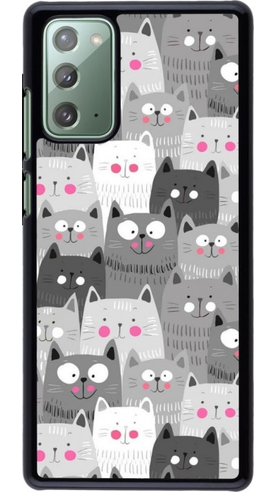 Coque Samsung Galaxy Note 20 - Chats gris troupeau