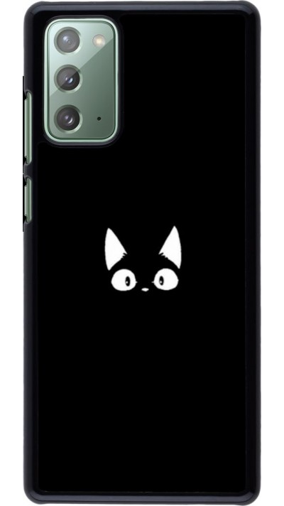 Coque Samsung Galaxy Note 20 - Funny cat on black