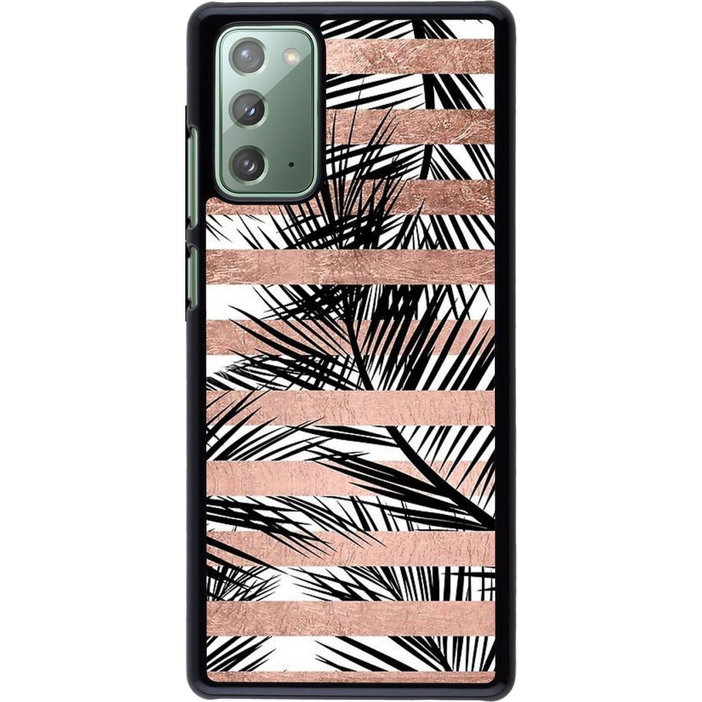 Coque Samsung Galaxy Note 20 - Palm trees gold stripes