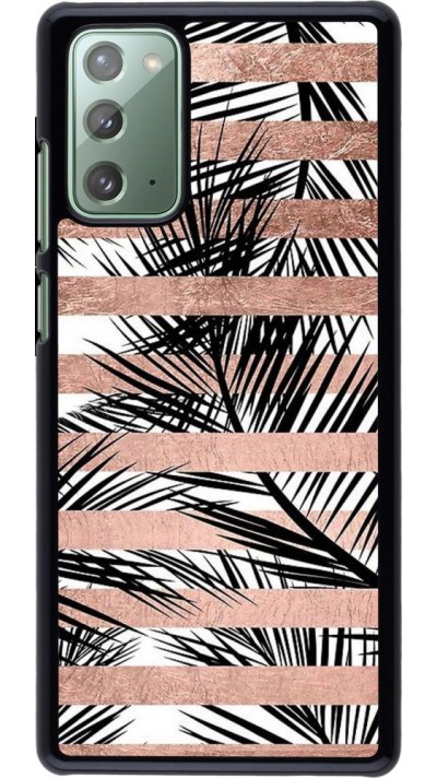 Coque Samsung Galaxy Note 20 - Palm trees gold stripes