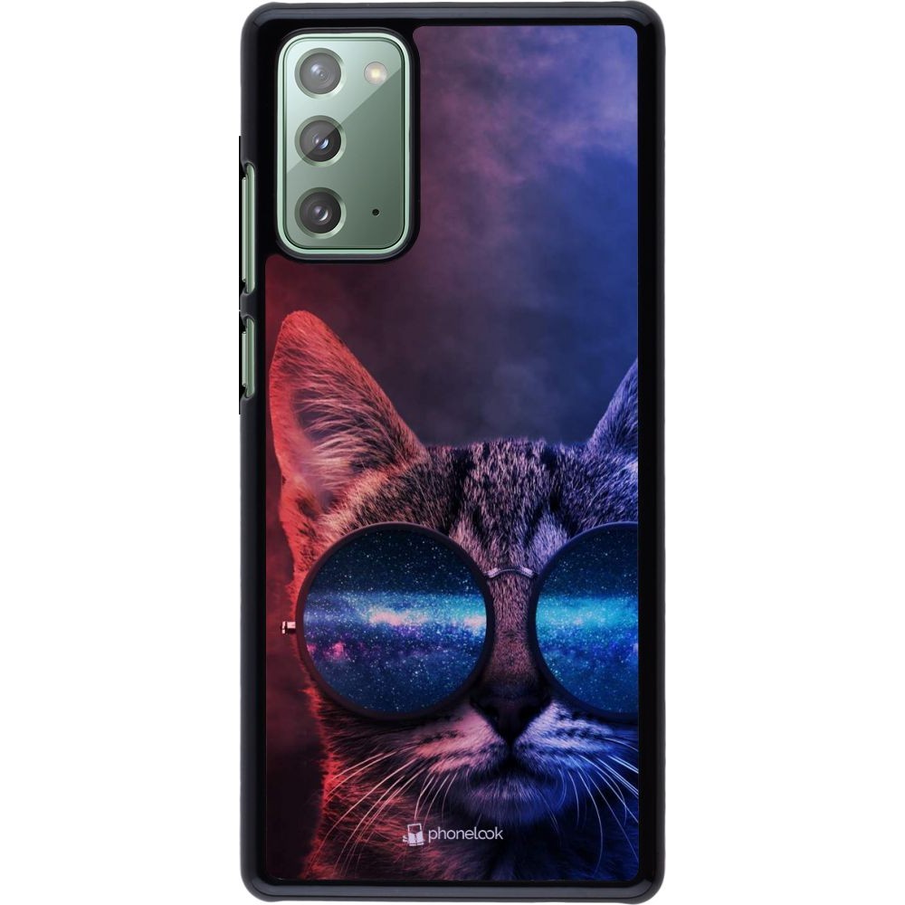 Coque Samsung Galaxy Note 20 - Red Blue Cat Glasses