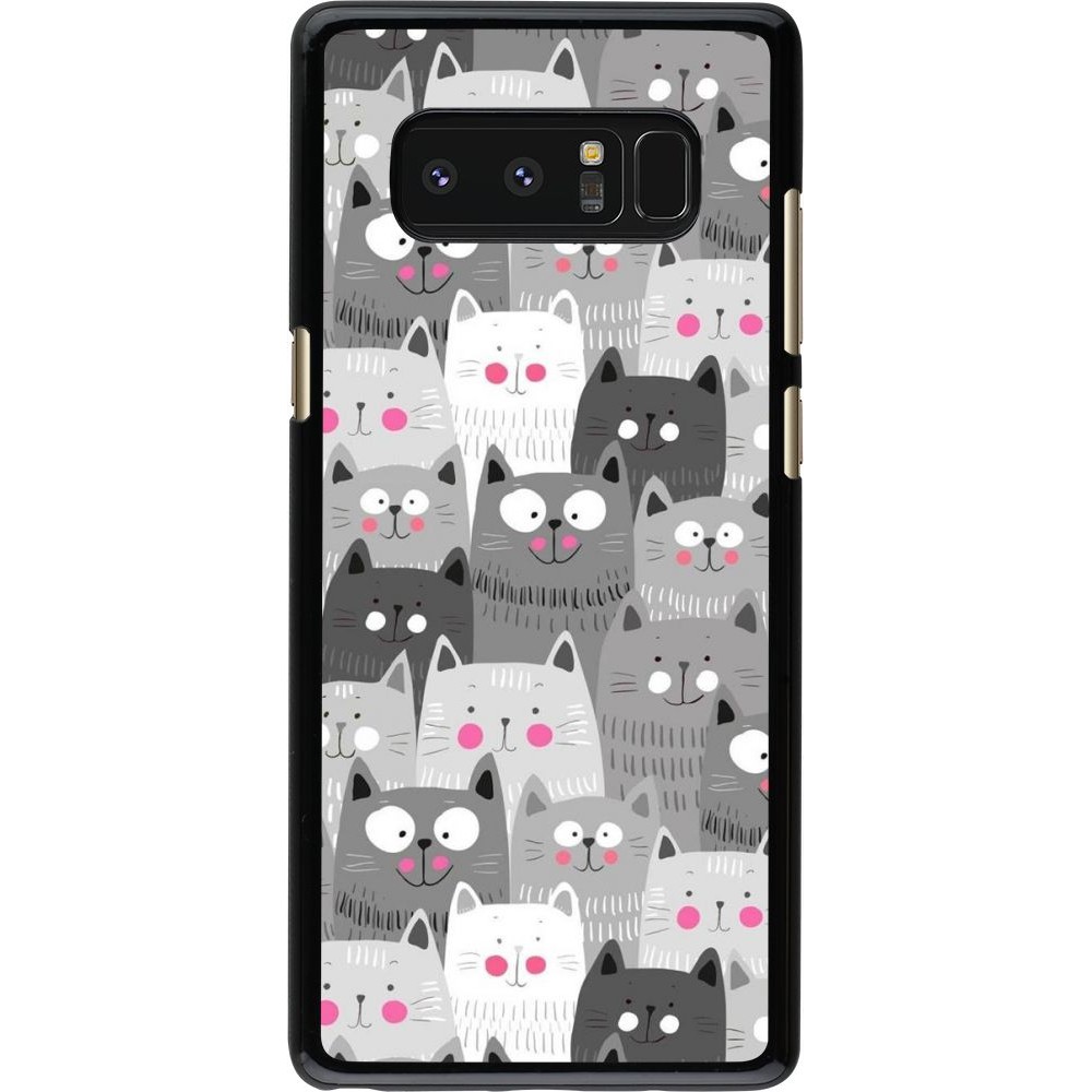 Coque Samsung Galaxy Note8 - Chats gris troupeau