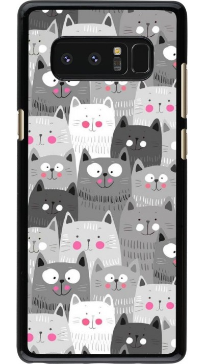 Coque Samsung Galaxy Note8 - Chats gris troupeau