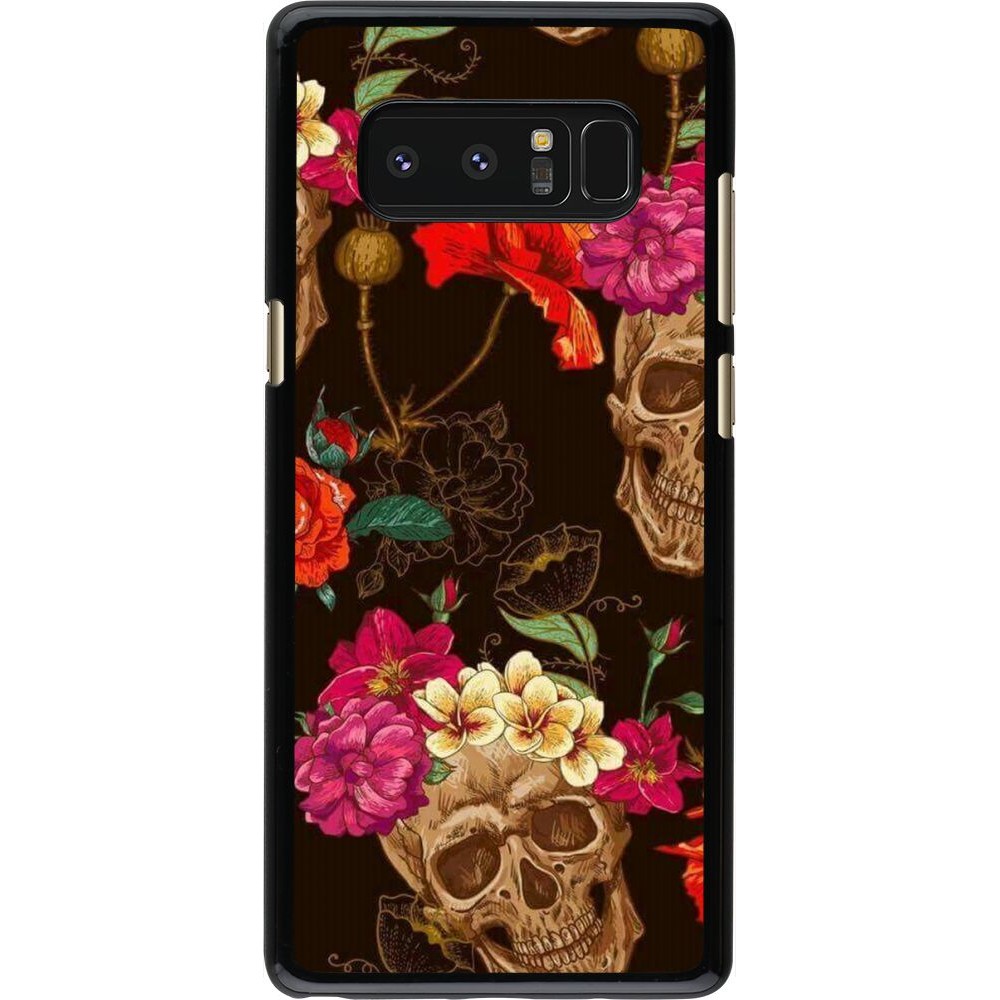 Coque Samsung Galaxy Note8 - Skulls and flowers