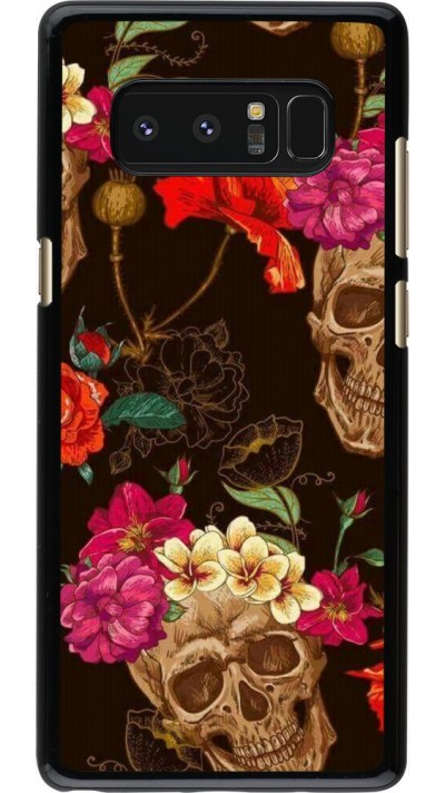 Hülle Samsung Galaxy Note8 - Skulls and flowers