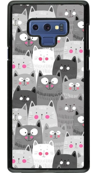 Coque Samsung Galaxy Note9 - Chats gris troupeau