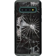 Coque Samsung Galaxy S10 - Hybrid Armor noir Broken Screen
