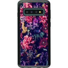 Hülle Samsung Galaxy S10 - Hybrid Armor schwarz Flowers Dark