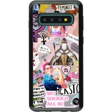 Coque Samsung Galaxy S10 - Hybrid Armor noir Girl Power Collage