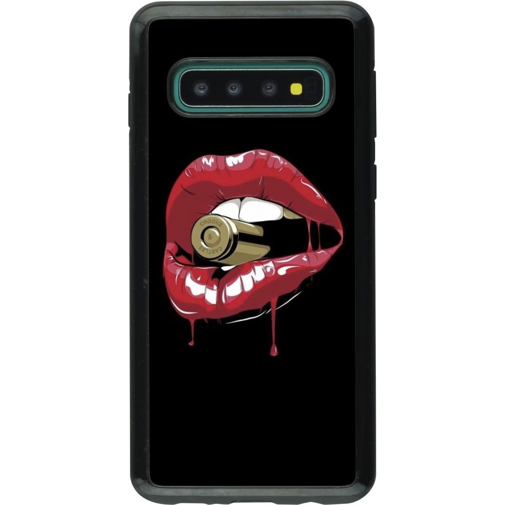 Hülle Samsung Galaxy S10 - Hybrid Armor schwarz Lips bullet