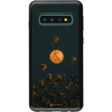 Hülle Samsung Galaxy S10 - Hybrid Armor schwarz Moon Flowers