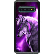 Hülle Samsung Galaxy S10 - Hybrid Armor schwarz Purple Sky Wolf