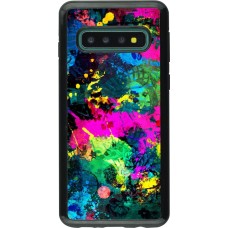 Coque Samsung Galaxy S10 - Hybrid Armor noir splash paint