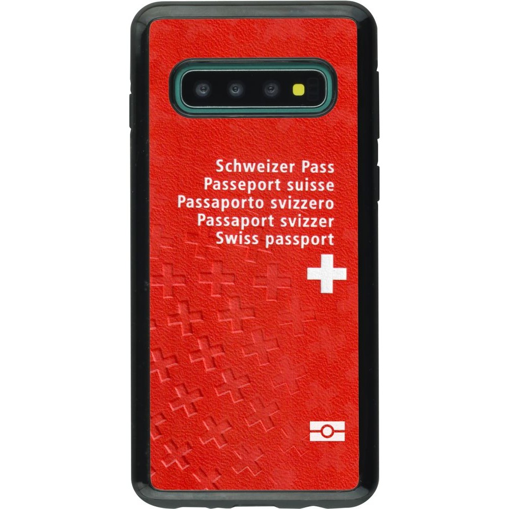 Coque Samsung Galaxy S10 - Hybrid Armor noir Swiss Passport