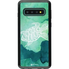 Hülle Samsung Galaxy S10 - Hybrid Armor schwarz Turtle Aztec Watercolor