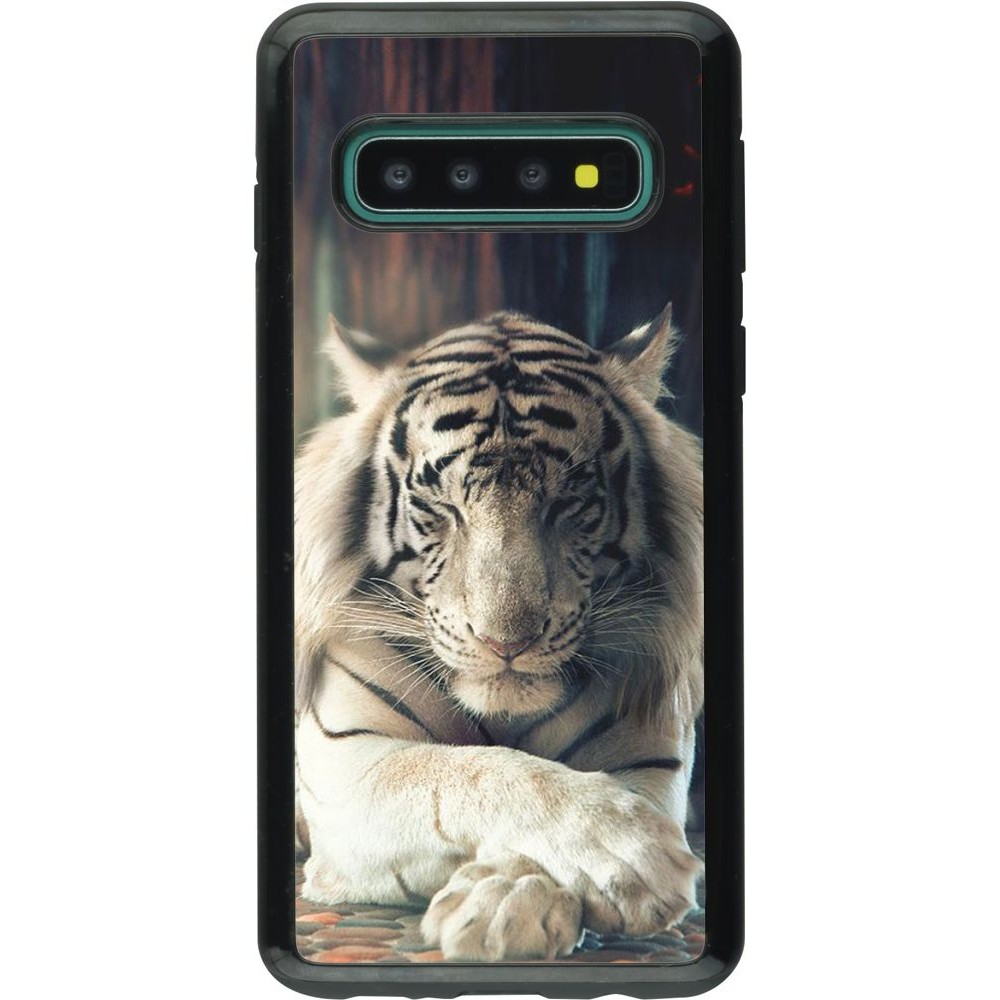 Coque Samsung Galaxy S10 - Hybrid Armor noir Zen Tiger