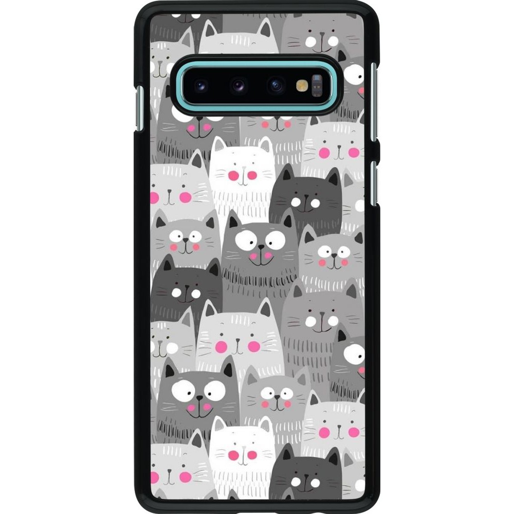 Coque Samsung Galaxy S10 - Chats gris troupeau