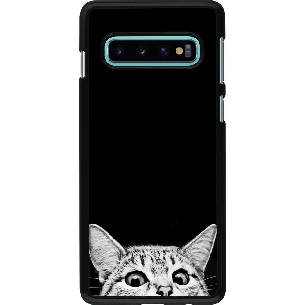 Coque Samsung Galaxy S10 - Cat Looking Up Black