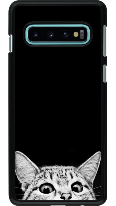 Coque Samsung Galaxy S10 - Cat Looking Up Black