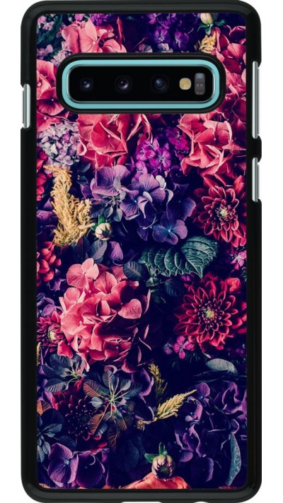 Coque Samsung Galaxy S10 - Flowers Dark