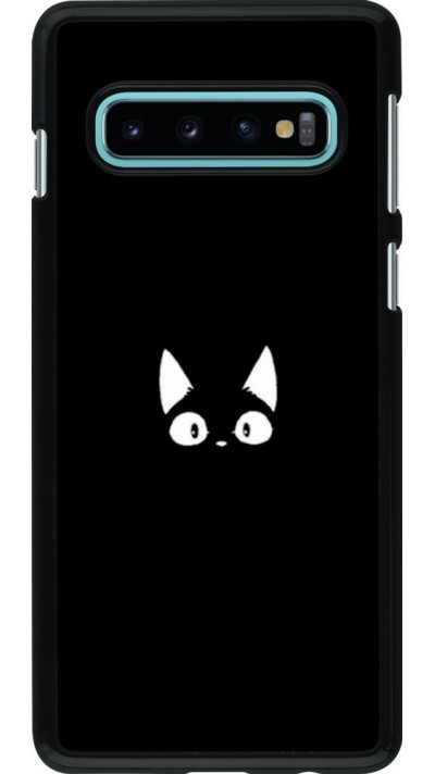 Coque Samsung Galaxy S10 - Funny cat on black