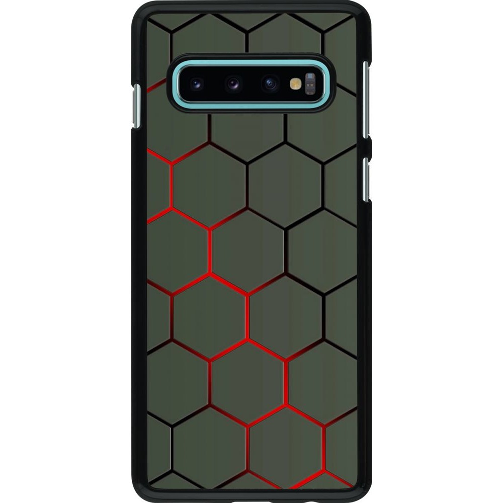 Coque Samsung Galaxy S10 - Geometric Line red