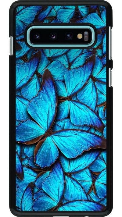 Hülle Samsung Galaxy S10 - Papillon - Bleu