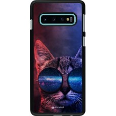 Coque Samsung Galaxy S10 - Red Blue Cat Glasses