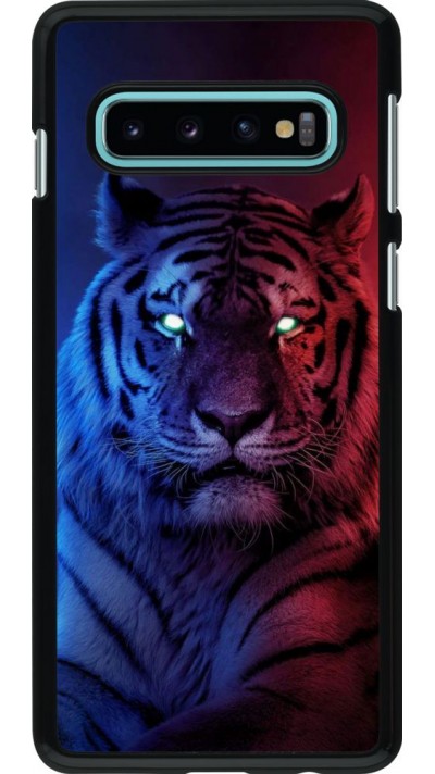 Hülle Samsung Galaxy S10 - Tiger Blue Red