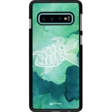 Coque Samsung Galaxy S10 - Turtle Aztec Watercolor