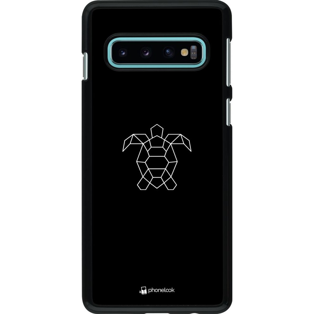 Coque Samsung Galaxy S10 - Turtles lines on black