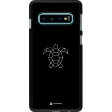 Coque Samsung Galaxy S10 - Turtles lines on black