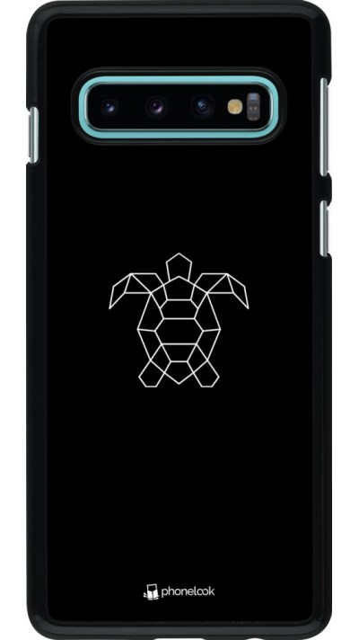 Coque Samsung Galaxy S10 - Turtles lines on black