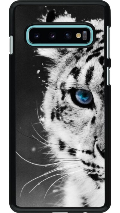 Hülle Samsung Galaxy S10 - White tiger blue eye