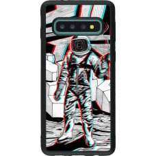 Coque Samsung Galaxy S10 - Silicone rigide noir Anaglyph Astronaut