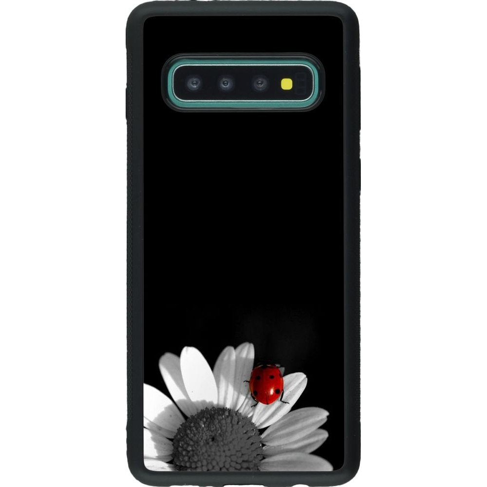Coque Samsung Galaxy S10 - Silicone rigide noir Black and white Cox