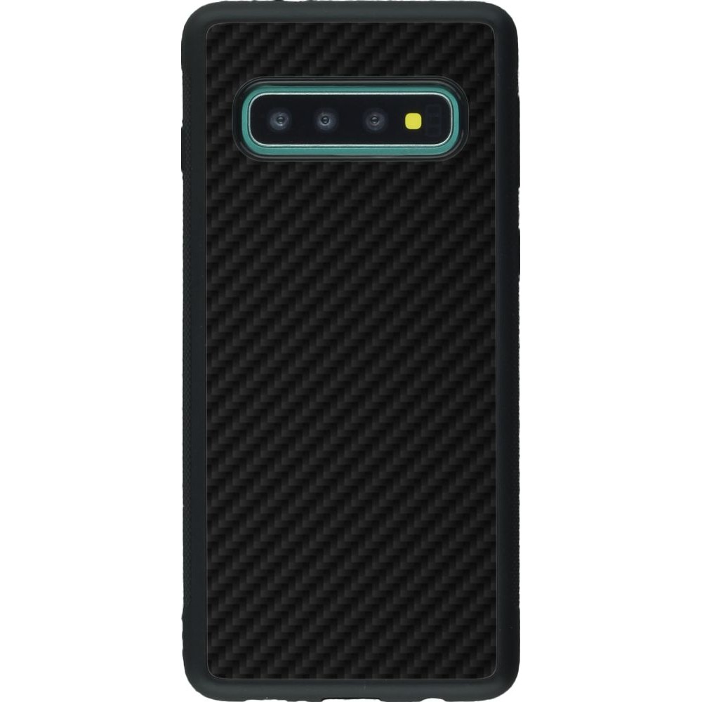 Coque Samsung Galaxy S10 - Silicone rigide noir Carbon Basic