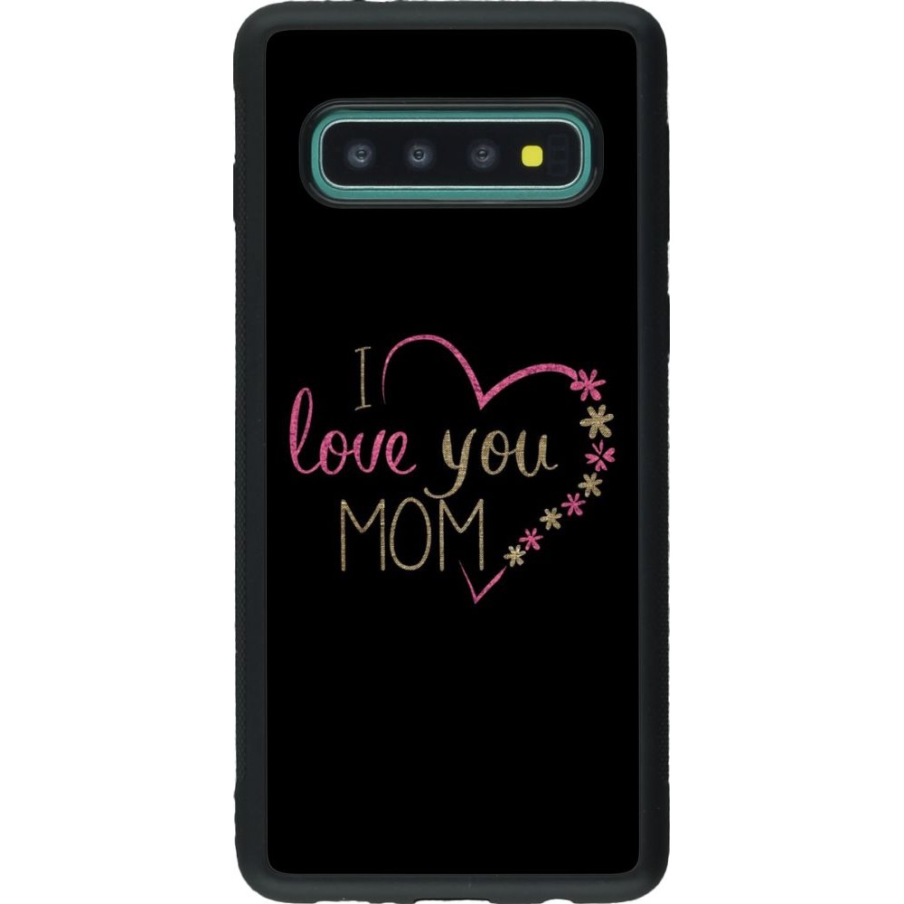 Hülle Samsung Galaxy S10 - Silikon schwarz I love you Mom