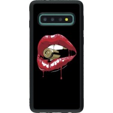 Hülle Samsung Galaxy S10 - Silikon schwarz Lips bullet