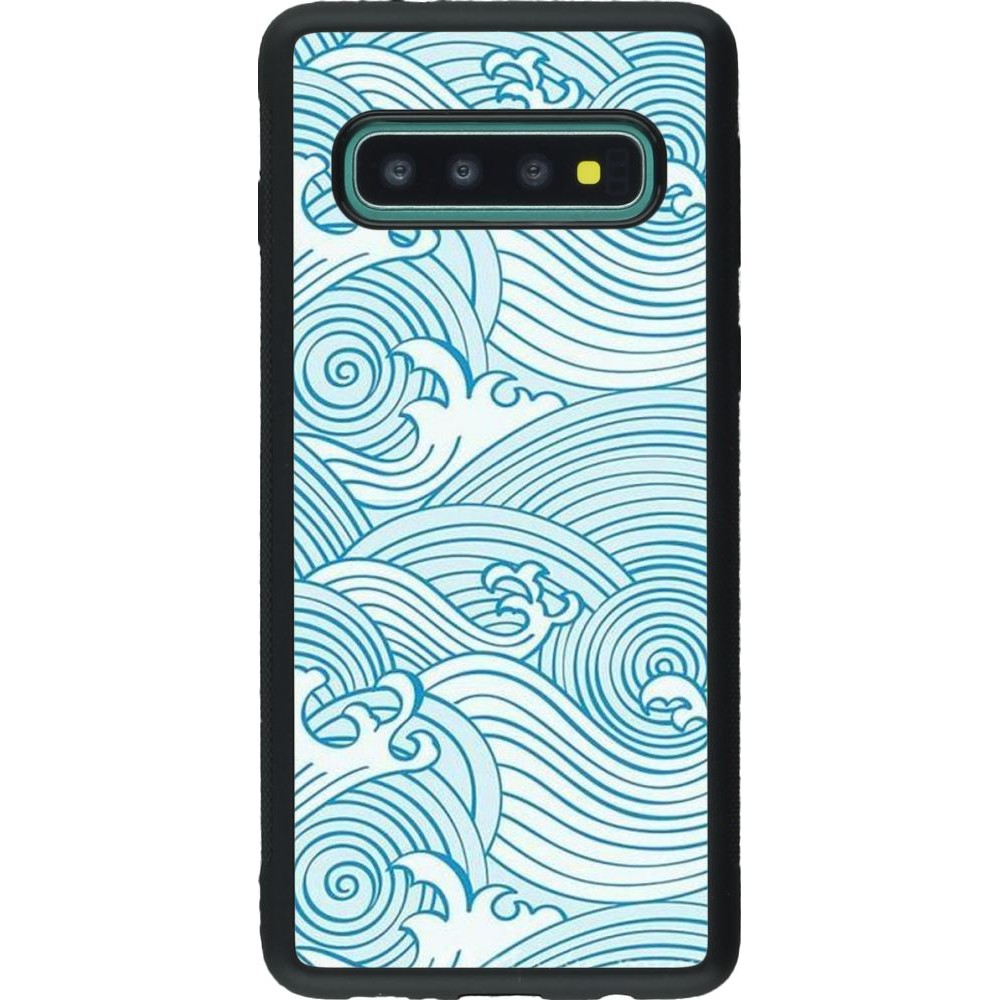 Hülle Samsung Galaxy S10 - Silikon schwarz Ocean Waves