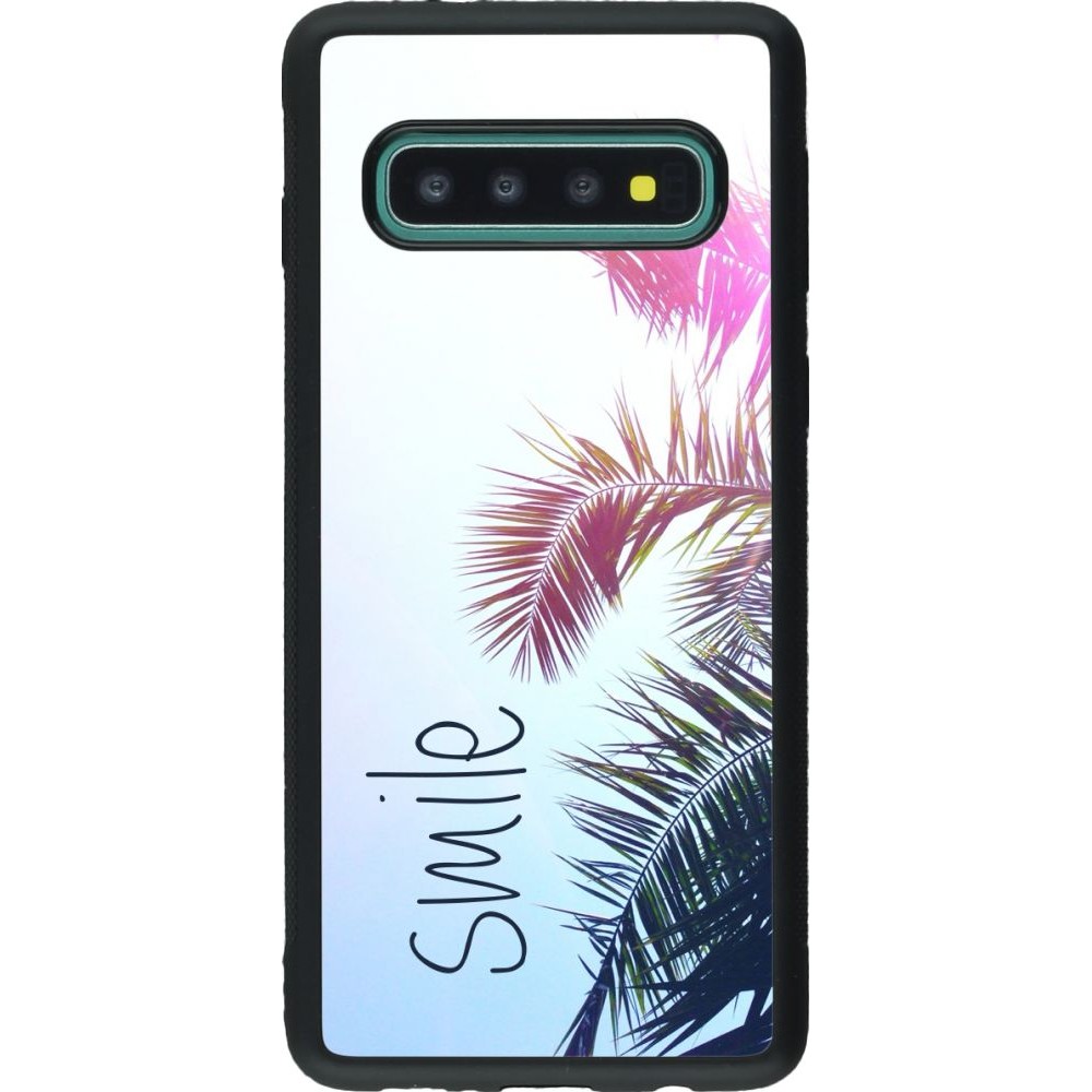 Coque Samsung Galaxy S10 - Silicone rigide noir Smile 05