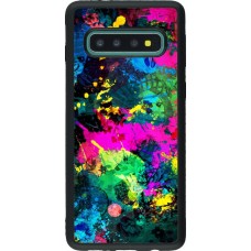 Coque Samsung Galaxy S10 - Silicone rigide noir splash paint