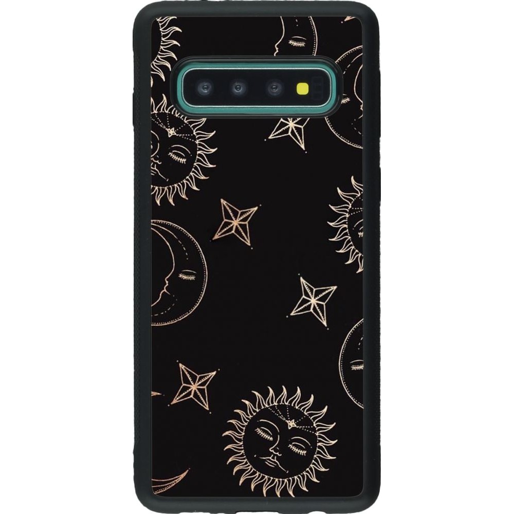 Coque Samsung Galaxy S10 - Silicone rigide noir Suns and Moons