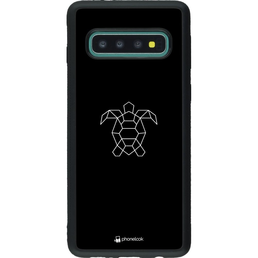 Hülle Samsung Galaxy S10 - Silikon schwarz Turtles lines on black