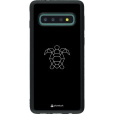 Hülle Samsung Galaxy S10 - Silikon schwarz Turtles lines on black