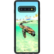 Coque Samsung Galaxy S10 - Silicone rigide noir Turtle Underwater