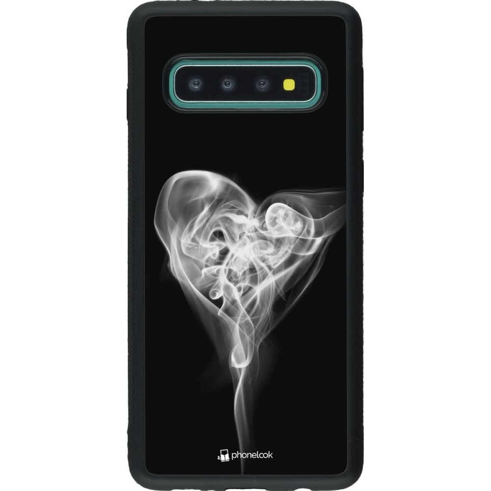 Coque Samsung Galaxy S10 - Silicone rigide noir Valentine 2022 Black Smoke