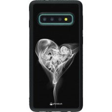 Coque Samsung Galaxy S10 - Silicone rigide noir Valentine 2022 Black Smoke